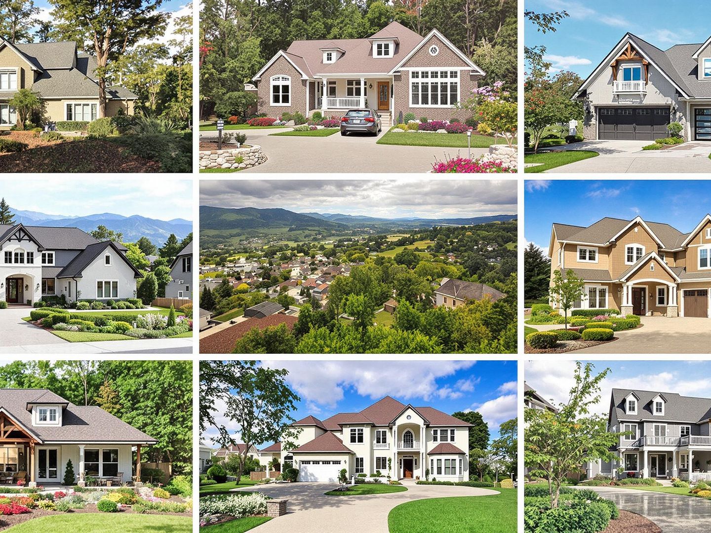 Diverse modern homes in scenic locations.